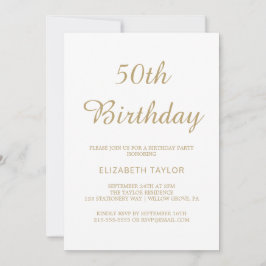 Anspruchsvolle Goldkalligraphie 50. Geburtstag Einladung