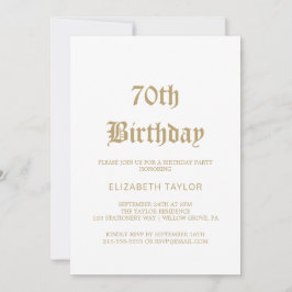 Anspruchsvolle Goldkalligraphie zum 70. Geburtstag Einladung