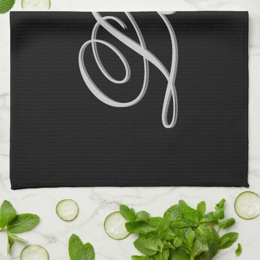 Anspruchsvolle Grau-Schwarz-Liebe Geschirrtuch (Gefaltet)