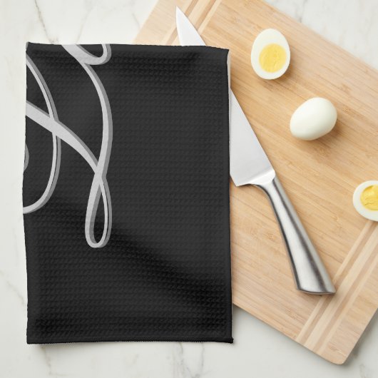Anspruchsvolle Grau-Schwarz-Liebe Geschirrtuch (Viertel Falte)