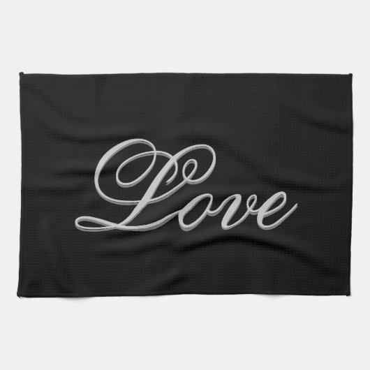 Anspruchsvolle Grau-Schwarz-Liebe Geschirrtuch (Horizontal)