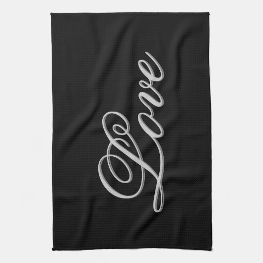 Anspruchsvolle Grau-Schwarz-Liebe Geschirrtuch (Vertikal)