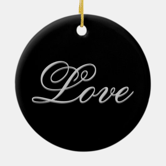 Anspruchsvolle Grau-Schwarz-Liebe Keramik Ornament (Hinten)