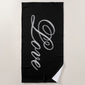 Anspruchsvolle Grau-Schwarz-Liebe Strandtuch (Vorderseite)