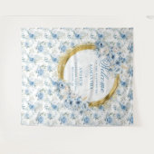 Anspruchsvolle Hochzeit mit Watercolor Dusty Blue Wandteppich (Vorderseite (Horizontal))