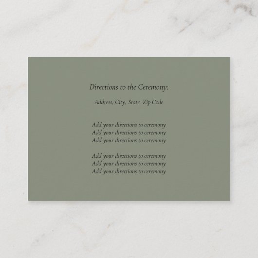 Anspruchsvolle Hochzeit & Silver Wedding Begleitkarte (Rückseite)