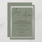 Anspruchsvolle Hochzeit & Silver Wedding Einladung (Vorne/Hinten)