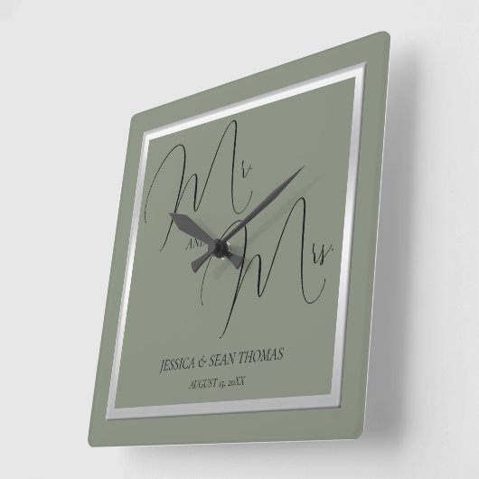 Anspruchsvolle Hochzeit & Silver Wedding Quadratische Wanduhr (Winkel)