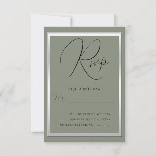 Anspruchsvolle Hochzeit & Silver Wedding RSVP Karte (Vorderseite)
