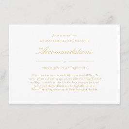 Anspruchsvolle Hochzeitsunterkunft in Gold Lace Begleitkarte
