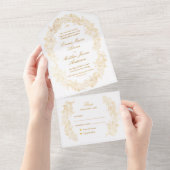 Anspruchsvolle Imitate Foil Script Gold Barockhoch All In One Einladung (Abreißen)