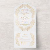 Anspruchsvolle Imitate Foil Script Gold Barockhoch All In One Einladung (Innen Boden)