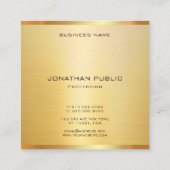 Anspruchsvolle Imitate Gold Elegantes Template Mod Quadratische Visitenkarte (Rückseite)