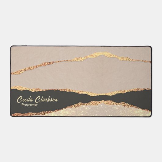 Anspruchsvolle Imitate Gold Foil Black, bearbeitba Schreibtischunterlage (Vorderseite)