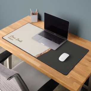 Anspruchsvolle Imitate Gold Foil Black & Tan Persö Schreibtischunterlage