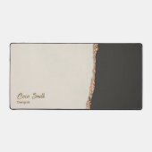 Anspruchsvolle Imitate Gold Foil Black & Tan Persö Schreibtischunterlage (Vorderseite)