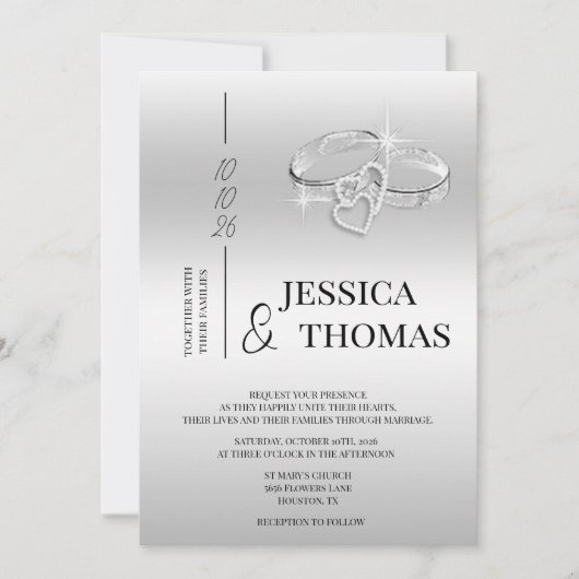 Anspruchsvolle Klasse, Silberhochzeiten Einladung (Vorderseite)