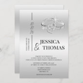 Anspruchsvolle Klasse, Silberhochzeiten Einladung (Vorne/Hinten)
