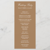 Anspruchsvolle Klassische Schrift Golden Brown Wed Programm (Rückseite)