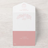 Anspruchsvolle klassische Script-Blush-Pink-Hochze All In One Einladung (Außenbereich)