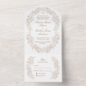Anspruchsvolle Klassische Skripthochzeit All In One Einladung (Innen Boden)