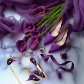 Anspruchsvolle Lila Calla Lily Wedding Acryleinladungen