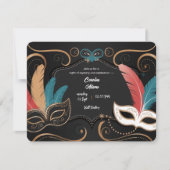 Anspruchsvolle Masquerade Geburtstagskarten Einladung (Vorderseite)