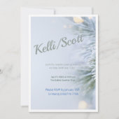 Anspruchsvolle Mattierte Pine Moderne Winterhochze Einladung (Vorderseite)