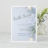 Anspruchsvolle Mattierte Pine Moderne Winterhochze Einladung (Stehend Vorderseite)