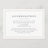 Anspruchsvolle minimalistische Hochzeitsunterkünft Begleitkarte (Vorderseite)