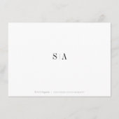 Anspruchsvolle minimalistische Hochzeitsunterkünft Begleitkarte (Rückseite)