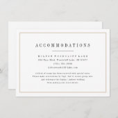 Anspruchsvolle minimalistische Hochzeitsunterkünft Begleitkarte (Vorne/Hinten)