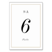 Anspruchsvolle, minimalistische Mongramm-Hochzeit Tischnummer (Vorderseite)