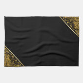 Anspruchsvolle Minimalistische Schwarz-Gold-Techni Geschirrtuch (Horizontal)