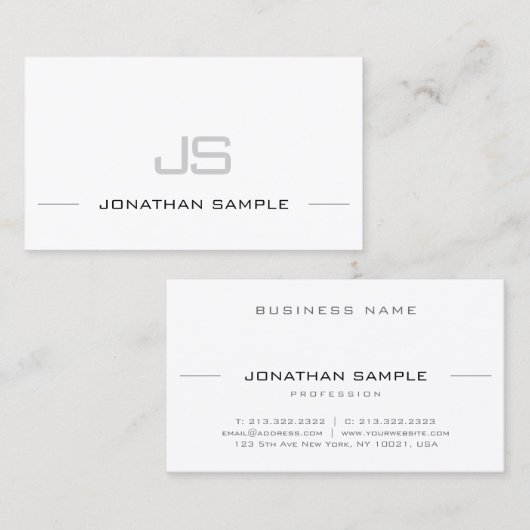 Anspruchsvolle Mit Monogramm Moderne Sleek Chic Sc Visitenkarte (Vorne/Hinten)