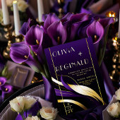 Anspruchsvolle moderne, Abstrakte Lila und Gold Folieneinladung