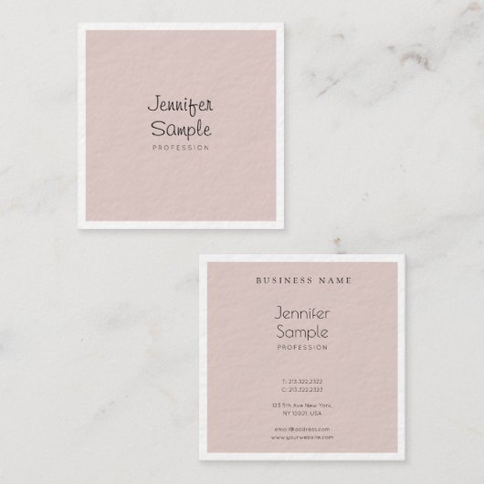 Anspruchsvolle moderne Freehand Script Luxe Schlic Quadratische Visitenkarte (Vorne/Hinten)