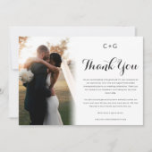 Anspruchsvolle Monogram Elegance Wedding Fotos Dankeskarte (Vorderseite)