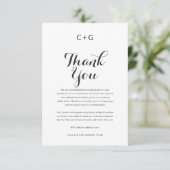 Anspruchsvolle Monogramm-Elegance: Moderne Hochzei Dankeskarte (Stehend Vorderseite)