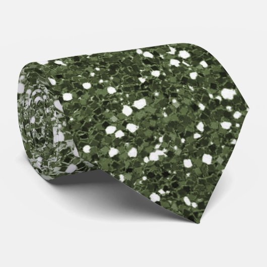 Anspruchsvolle Ombre Green Sparkle Neck Tie Krawatte (Gerollt)