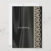 Anspruchsvolle Perlen und einladende Satin-Hochzei Einladung (Rückseite)