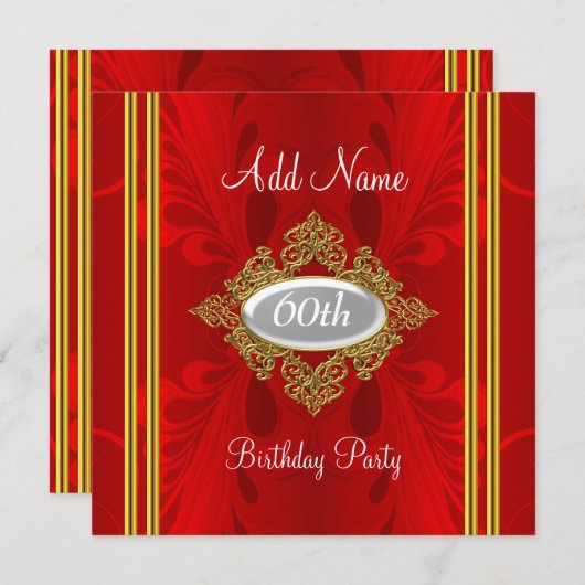 Anspruchsvolle Rote Geburtstagsfeier Einladung (Vorne/Hinten)