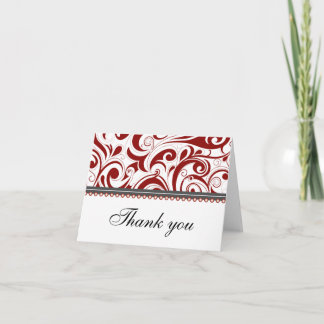 Anspruchsvolle Rote Wirbel Danke-Card Dankeskarte