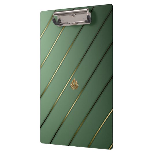 Anspruchsvolle Sage Green & Gold Klemmbrett (Links)