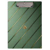 Anspruchsvolle Sage Green & Gold Klemmbrett (Vorderseite)