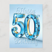 Anspruchsvolle Saphir und Gold 50. Geburtstag Postkarte (Vorderseite)