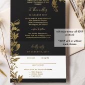 Anspruchsvolle Schwarz-Gold-Foil-Blätter All-in-One-Einladung