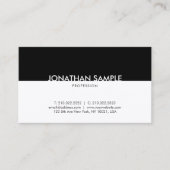 Anspruchsvolle Schwarz-weiße Berufliche Moderne Visitenkarte (Vorderseite)