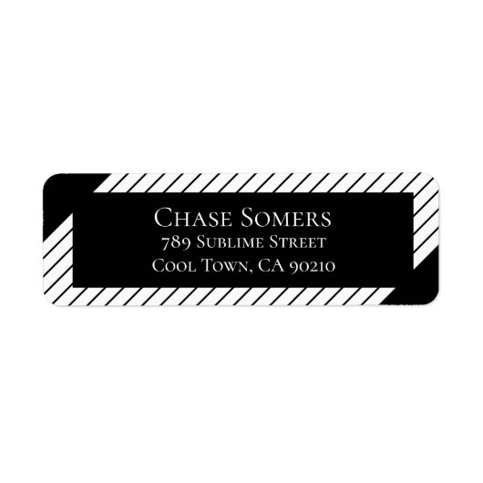 Anspruchsvolle Schwarz-weiße Button Streifen Perso (Vorne)