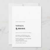 Anspruchsvolle Schwarz-weiße Hochzeitseinladung Einladung (Vorderseite)